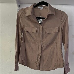 Fashion Nova Beige Button-Up Shirt